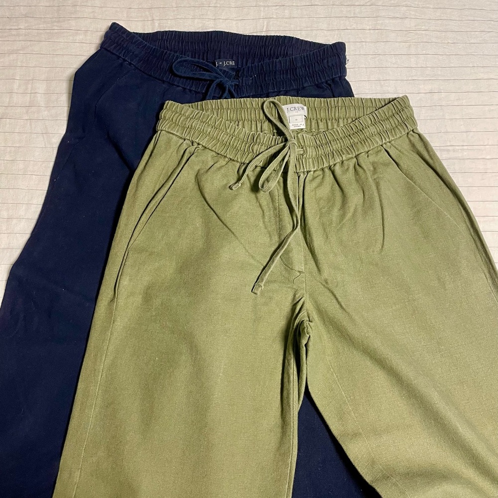J.Crew Olive and Navy Relaxed Trousers